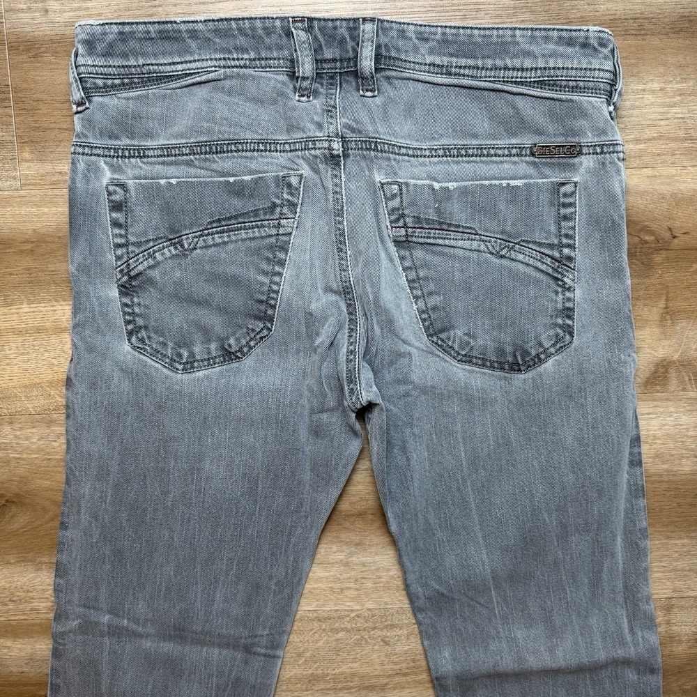 Diesel Iakop Jeans Men 32x30 Gray Slim Tapered Italy Charcoal Whiskered 0803T - Picture 4 of 16